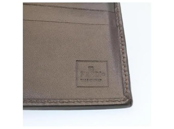 Cartera FENDI Zucca Canvas Marrón Negro Auth 28018 Castaño 