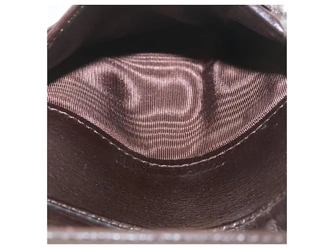Cartera FENDI Zucca Canvas Marrón Negro Auth 28018 Castaño 