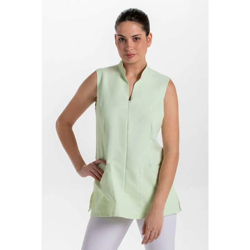 CASACA ENTALLADA CON CUELLO MAO DE MICROFIBRA VERDE MANZANA  DYNEKE