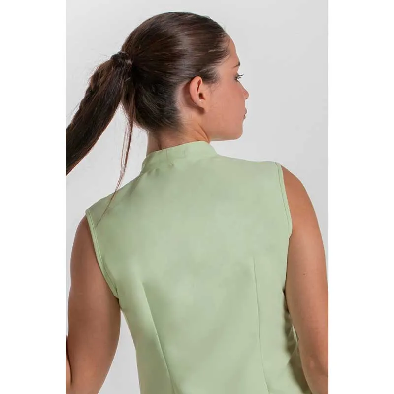CASACA ENTALLADA CON CUELLO MAO DE MICROFIBRA VERDE MANZANA  DYNEKE