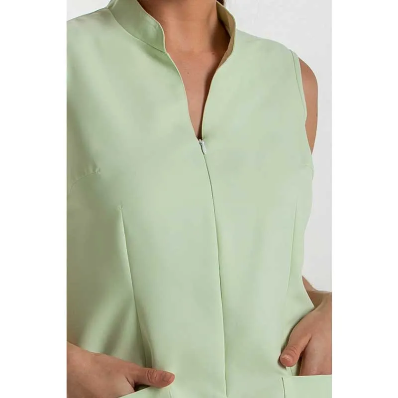 CASACA ENTALLADA CON CUELLO MAO DE MICROFIBRA VERDE MANZANA  DYNEKE