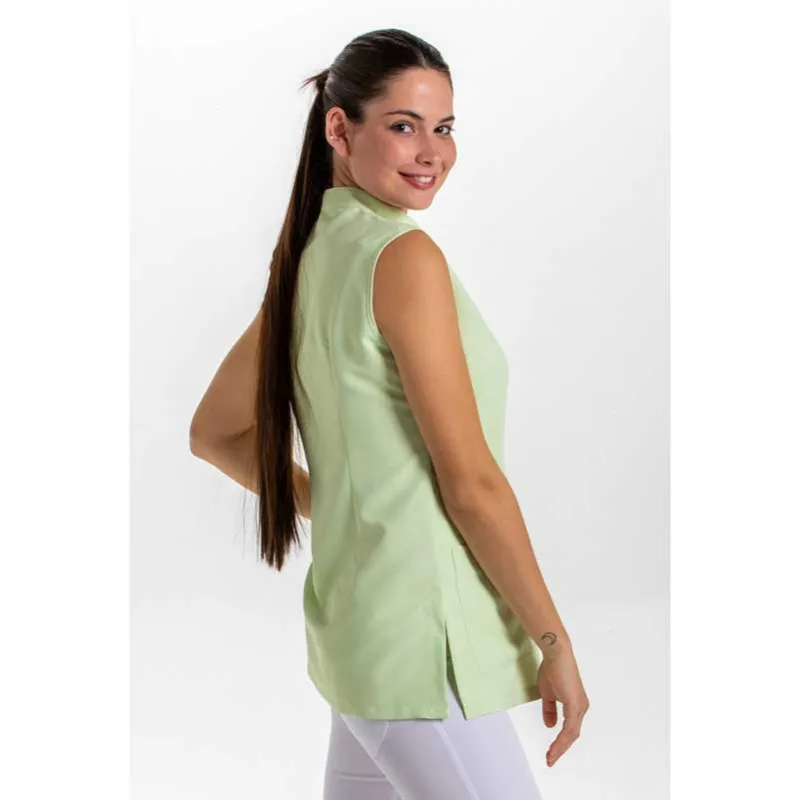 CASACA ENTALLADA CON CUELLO MAO DE MICROFIBRA VERDE MANZANA  DYNEKE