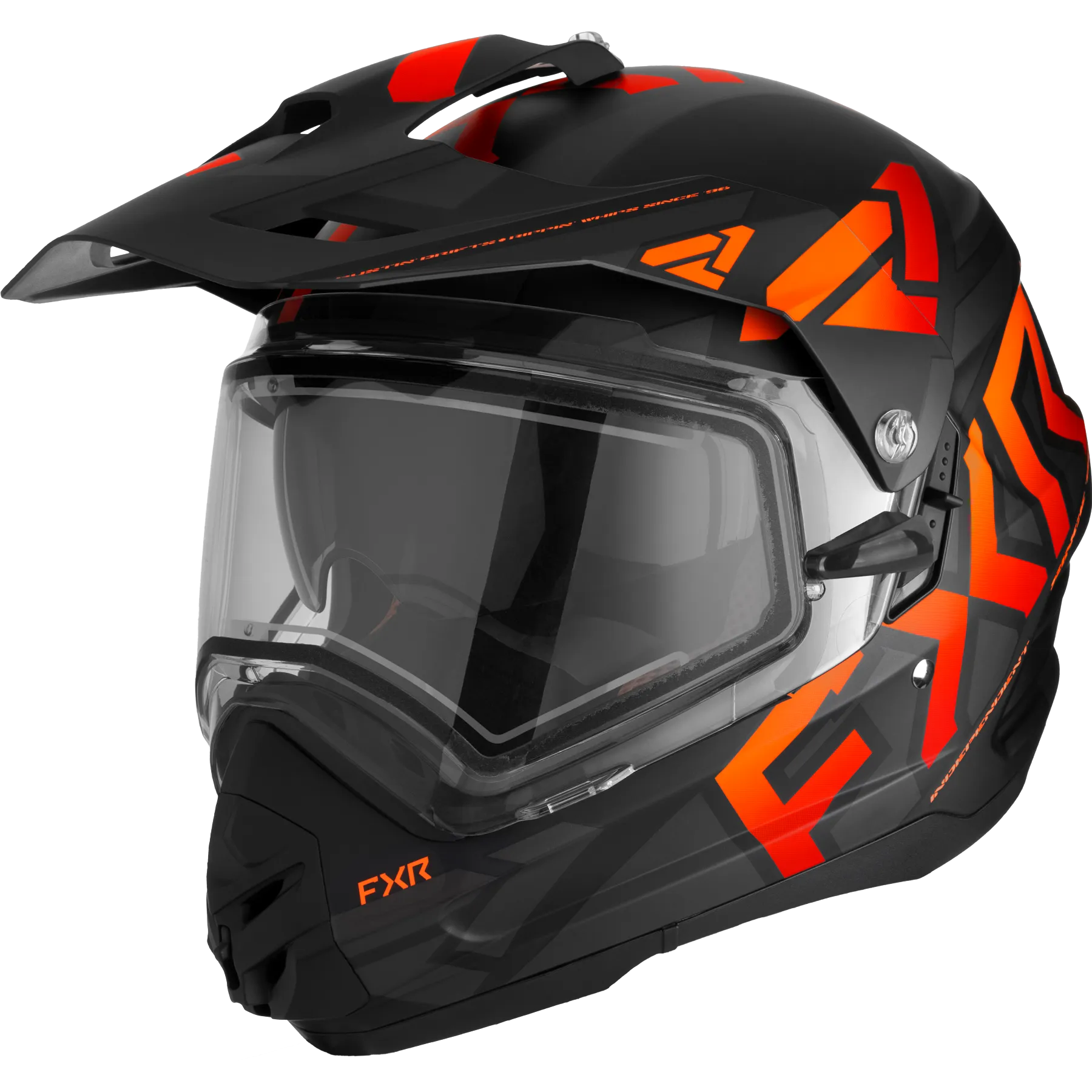 CASCO DE CROSS FXR TORQUE X TEAM ELEC SHIELD NEGRONARANJA 