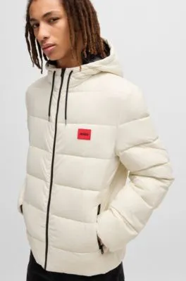 Chaqueta acolchada slim fit repelente al agua con ribete de logo