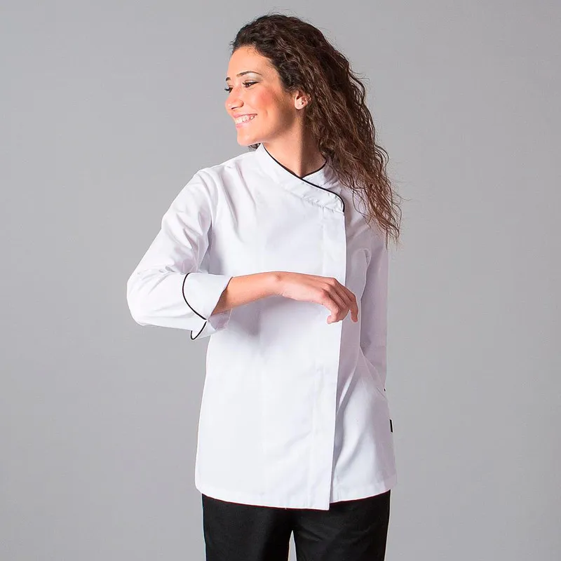 CHAQUETA COCINERA BLANCA CON VIVOS CONTRASTE DANA  GARY'S