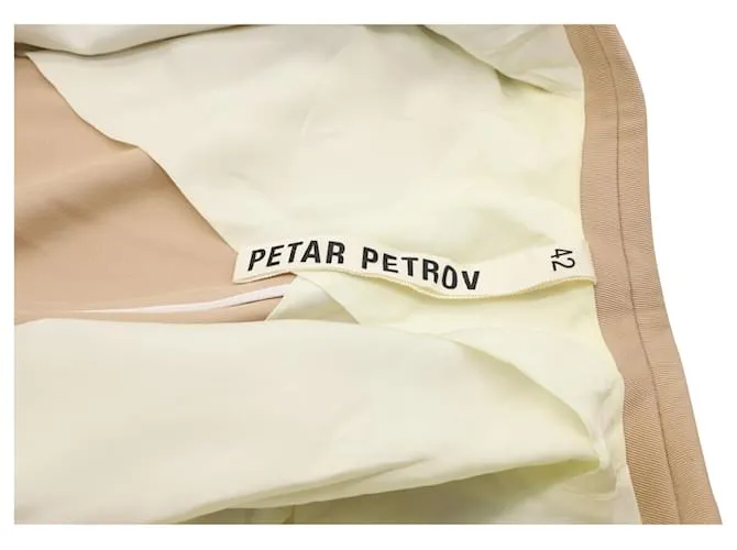 Chaqueta con botonadura forrada Jimi de Petar Petrov y pantalones cónicos plisados Herve de lana nude Castaño Carne 
