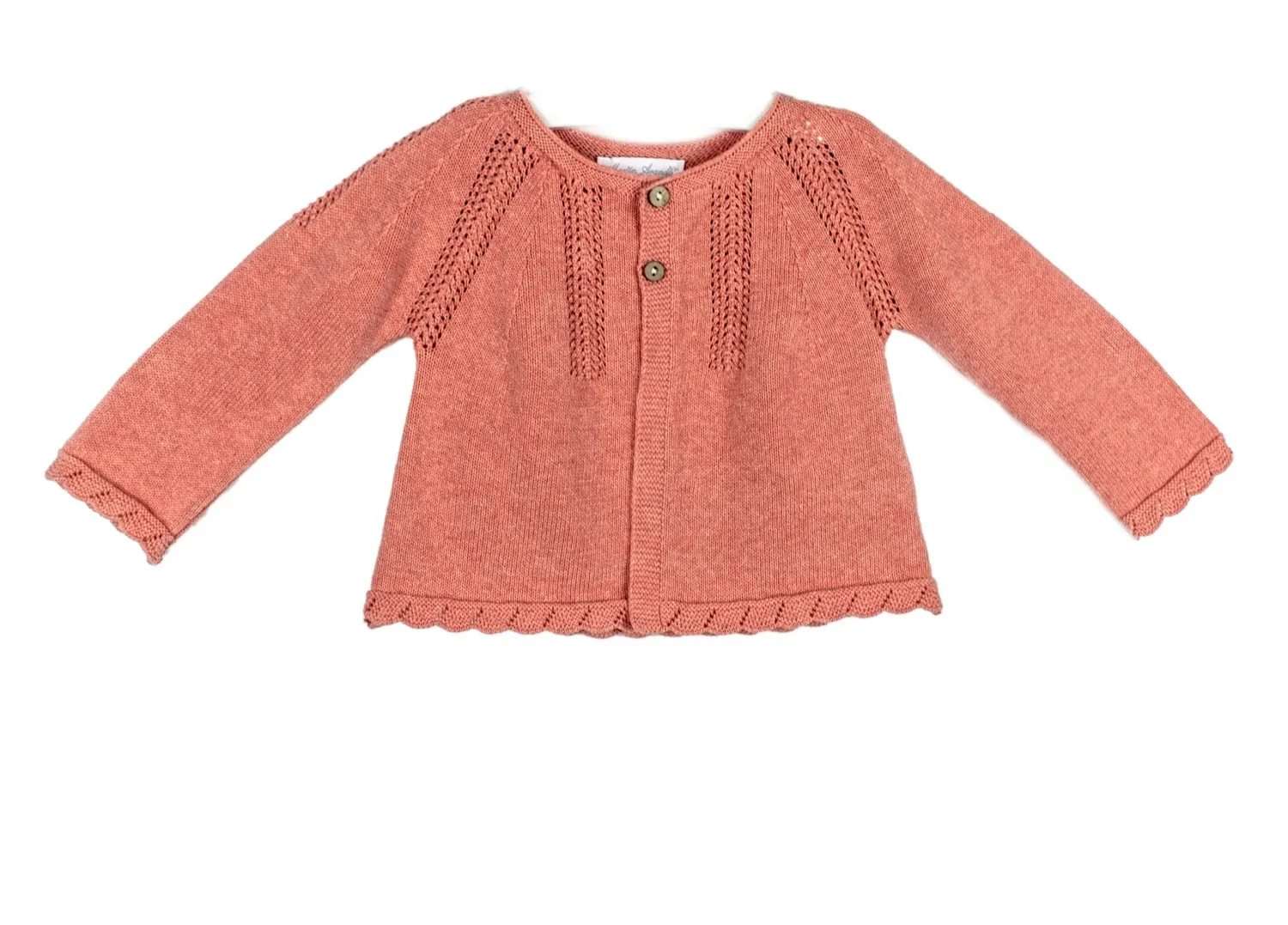 Chaqueta de punto color coral, Colección amazónica.