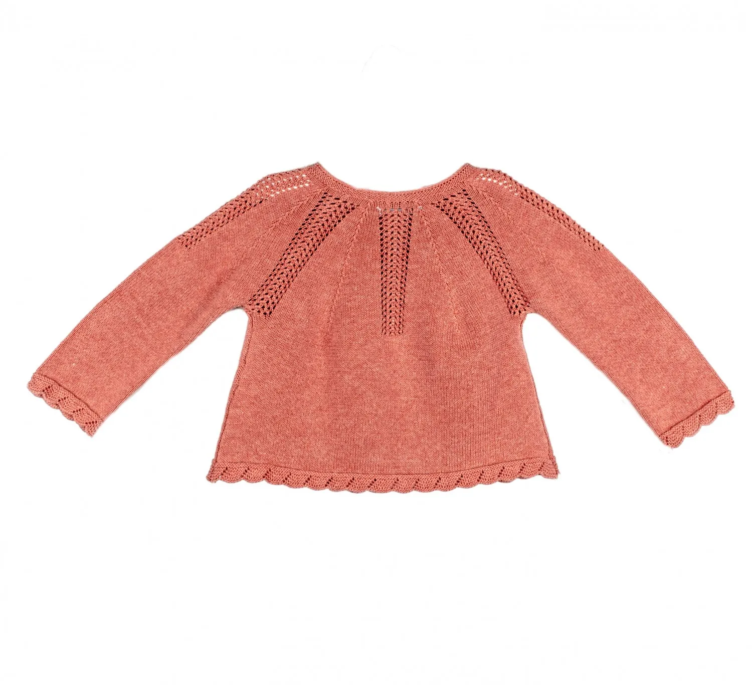 Chaqueta de punto color coral, Colección amazónica.