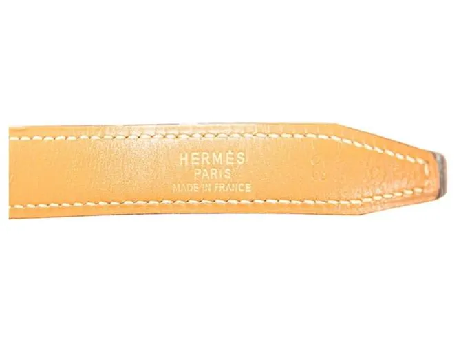 Cinturón H reversible Constance de Hermès Castaño Roja 