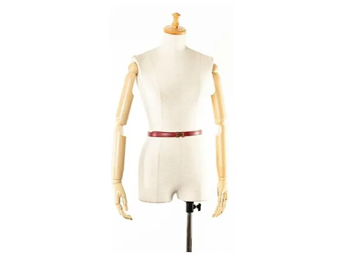 Cinturón H reversible Constance de Hermès Castaño Roja 