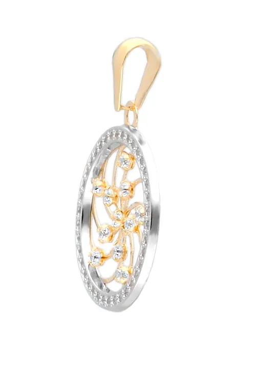 COLGANTE ORO BLANCO Y AMARILLO CON CIRCONITAS 002_83975G