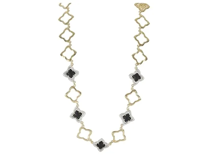 Collar de diamantes y ónix de cuatro hojas de David Yurman en 18K oro amarillo 1.75 ct Plata Metálico 