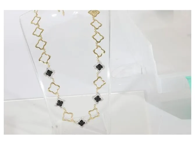 Collar de diamantes y ónix de cuatro hojas de David Yurman en 18K oro amarillo 1.75 ct Plata Metálico 