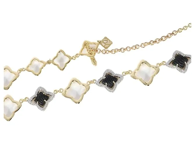 Collar de diamantes y ónix de cuatro hojas de David Yurman en 18K oro amarillo 1.75 ct Plata Metálico 