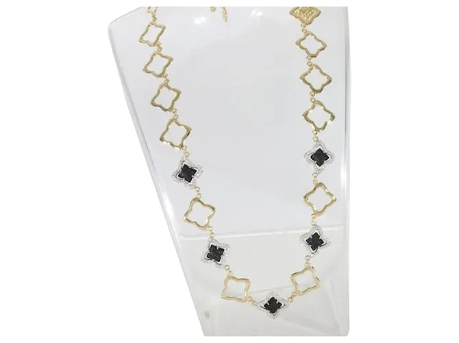 Collar de diamantes y ónix de cuatro hojas de David Yurman en 18K oro amarillo 1.75 ct Plata Metálico 