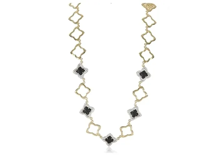 Collar de diamantes y ónix de cuatro hojas de David Yurman en 18K oro amarillo 1.75 ct Plata Metálico 