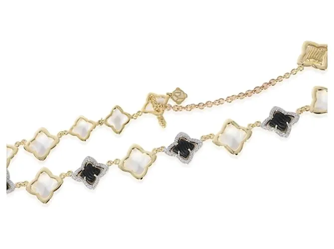 Collar de diamantes y ónix de cuatro hojas de David Yurman en 18K oro amarillo 1.75 ct Plata Metálico 