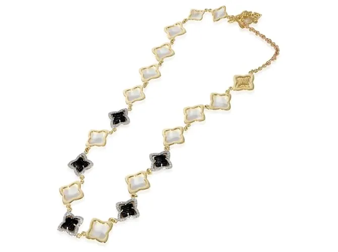 Collar de diamantes y ónix de cuatro hojas de David Yurman en 18K oro amarillo 1.75 ct Plata Metálico 