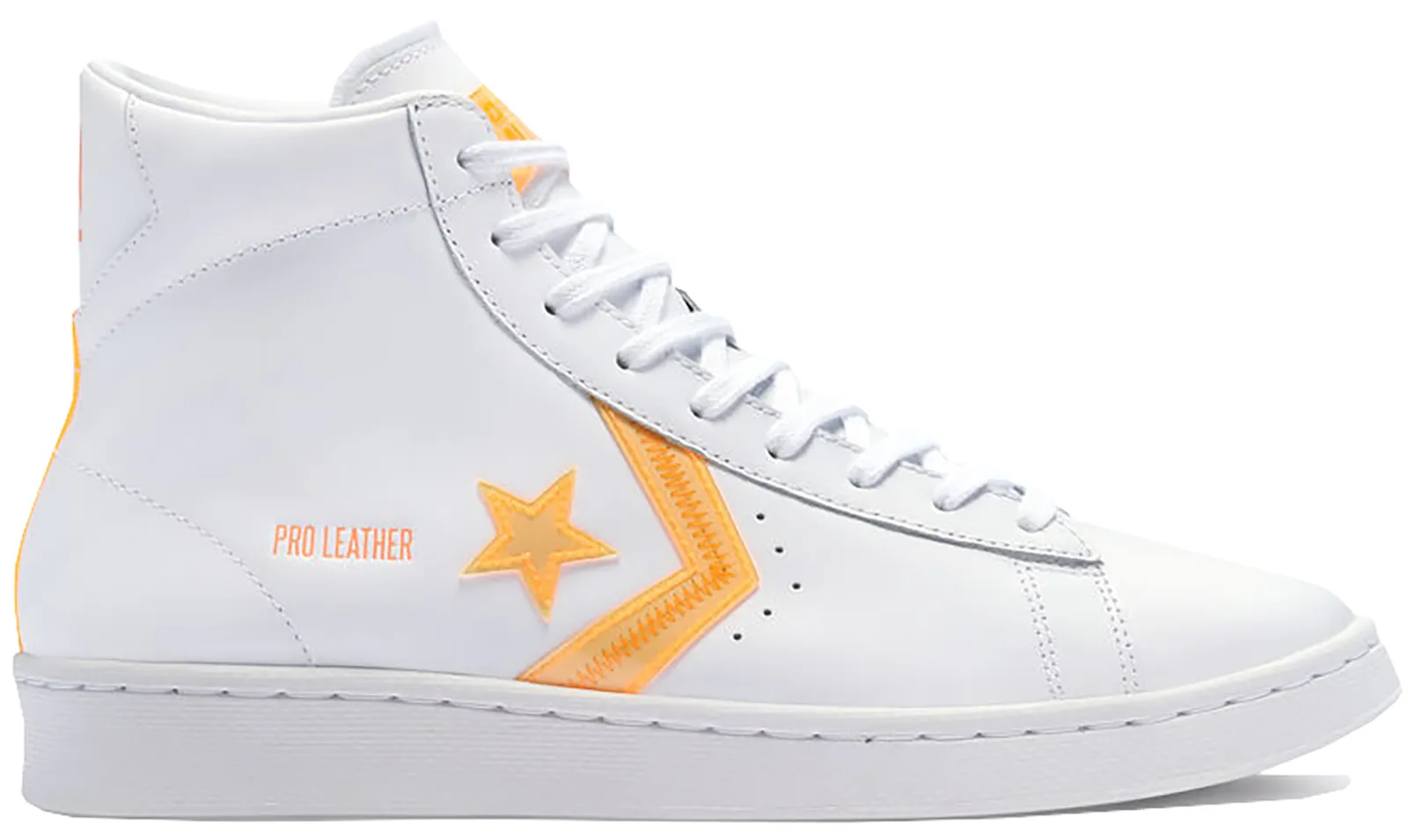 CONVERSE PRO LEATHER HI HIVIS WHITE FLASH ORANGE