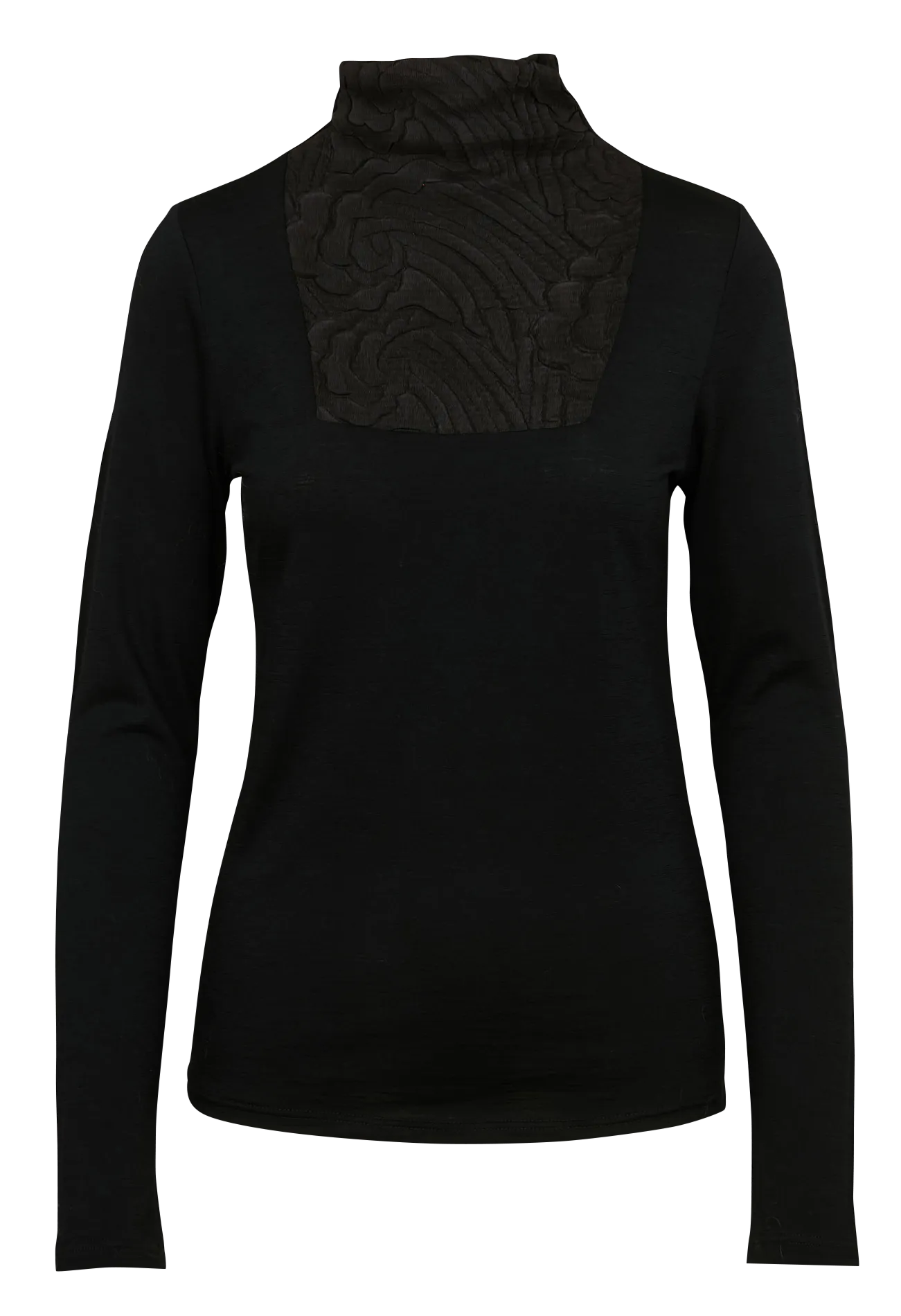 COTELAC Camiseta recta de lana en negro