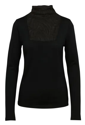 COTELAC Camiseta recta de lana en negro