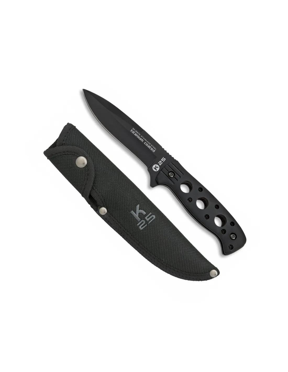 Cuchillo táctico en acero recubierto de titanio (24 cm.)