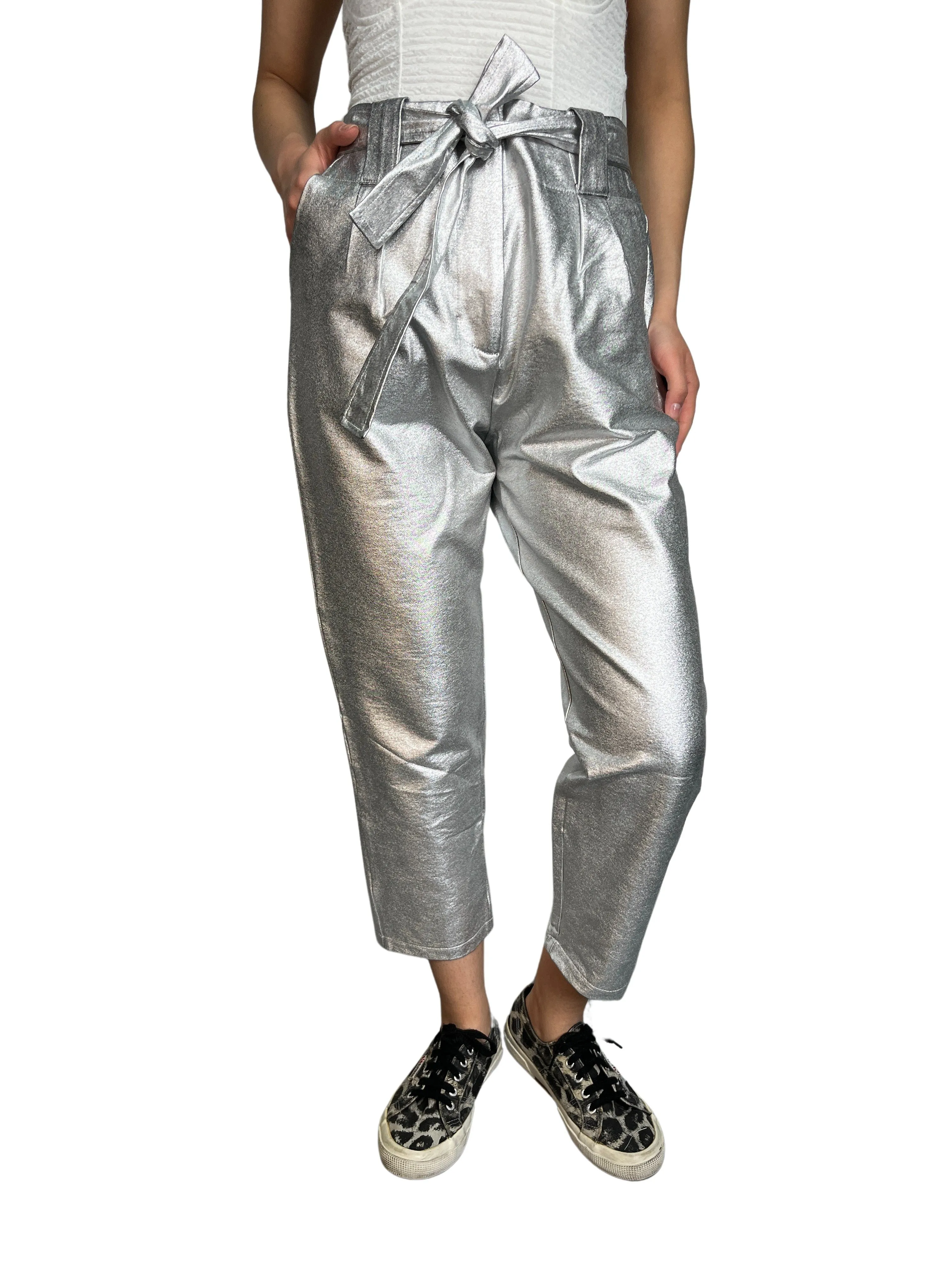 DEMARIAS Pantalón Elasticado Metallic