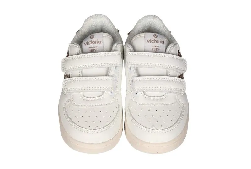 Deportivo Dos Velcros Blanco Pala Picaditos Lateral Glitter