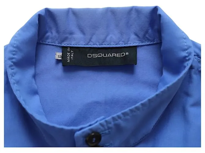 Dsquared2 Chaqueta con cremallera de algodón azul 