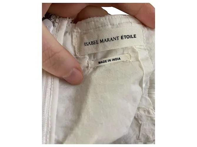Falda bordada Isabel Marant Etoile de algodón blanco 