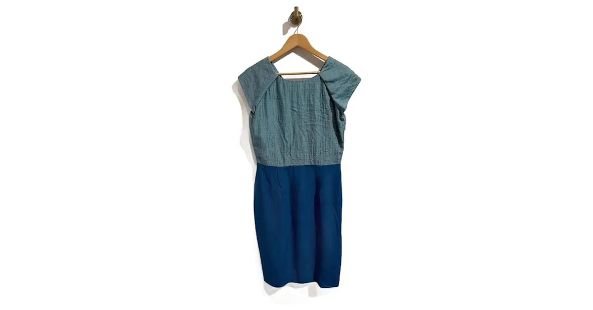 FENDI Vestidos T.ÉL 44 Seda Azul 