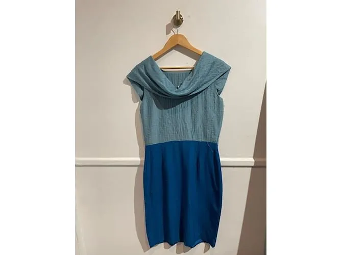 FENDI Vestidos T.ÉL 44 Seda Azul 