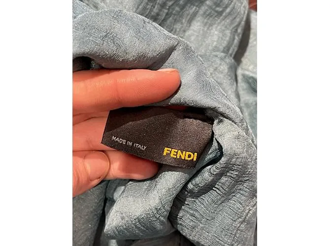 FENDI Vestidos T.ÉL 44 Seda Azul 