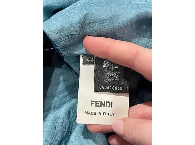 FENDI Vestidos T.ÉL 44 Seda Azul 