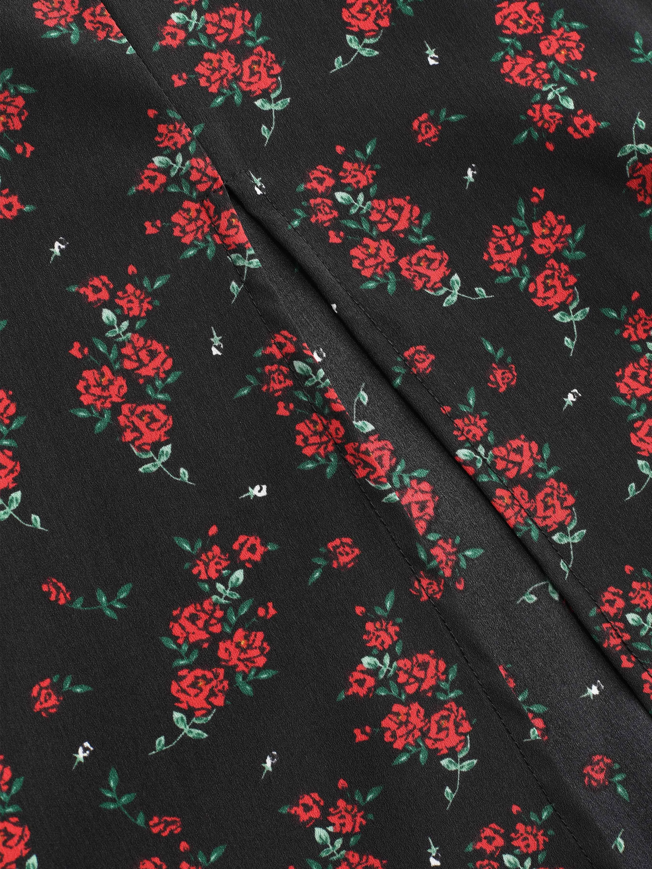 Floral Sweetheart Split Vestido Maxi Curvy