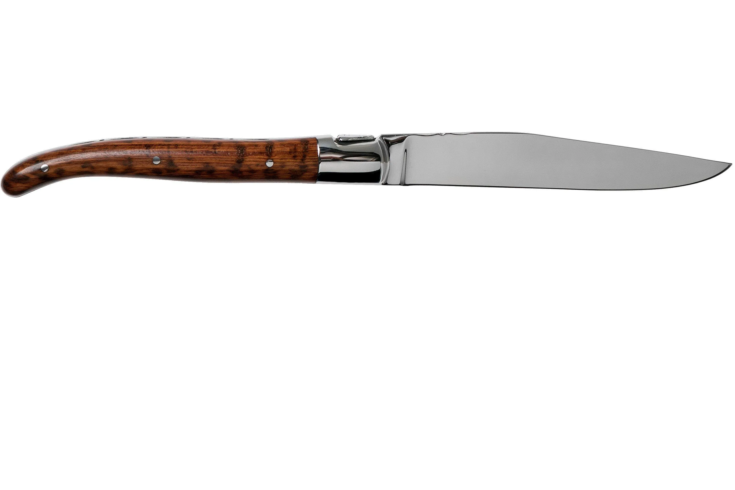 Fontenille Pataud Laguiole 2dlg juego de cuchillos para carne amourette madera de serpiente, LTC2A
