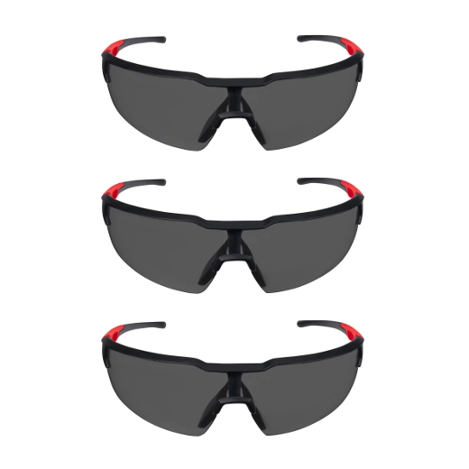 Gafas de seguridad ahumadas, paquete de 3 unidades