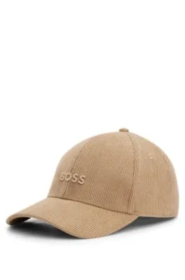 Gorra de pana fina con logo bordado