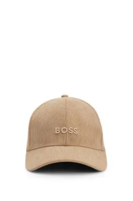 Gorra de pana fina con logo bordado