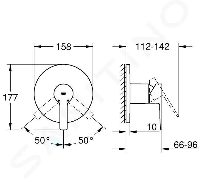 GROHE LINEARE  GRIFO EMPOTRADO DE DUCHA, HARD GRAPHITE CEPILLADO 24063AL1