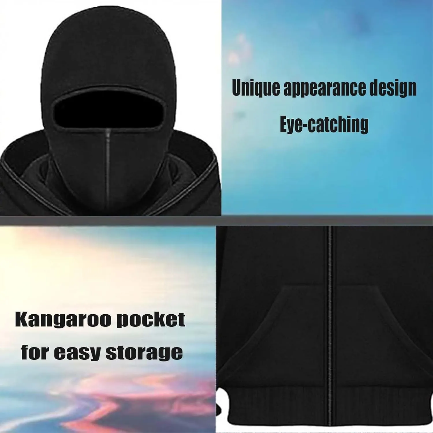 GTKRMXOB Pasamontañas con Capucha para Hombre Abrigo Activo para F.ai.r.y T.a.il Sudadera A Prueba De Viento Tops De Colores En 
