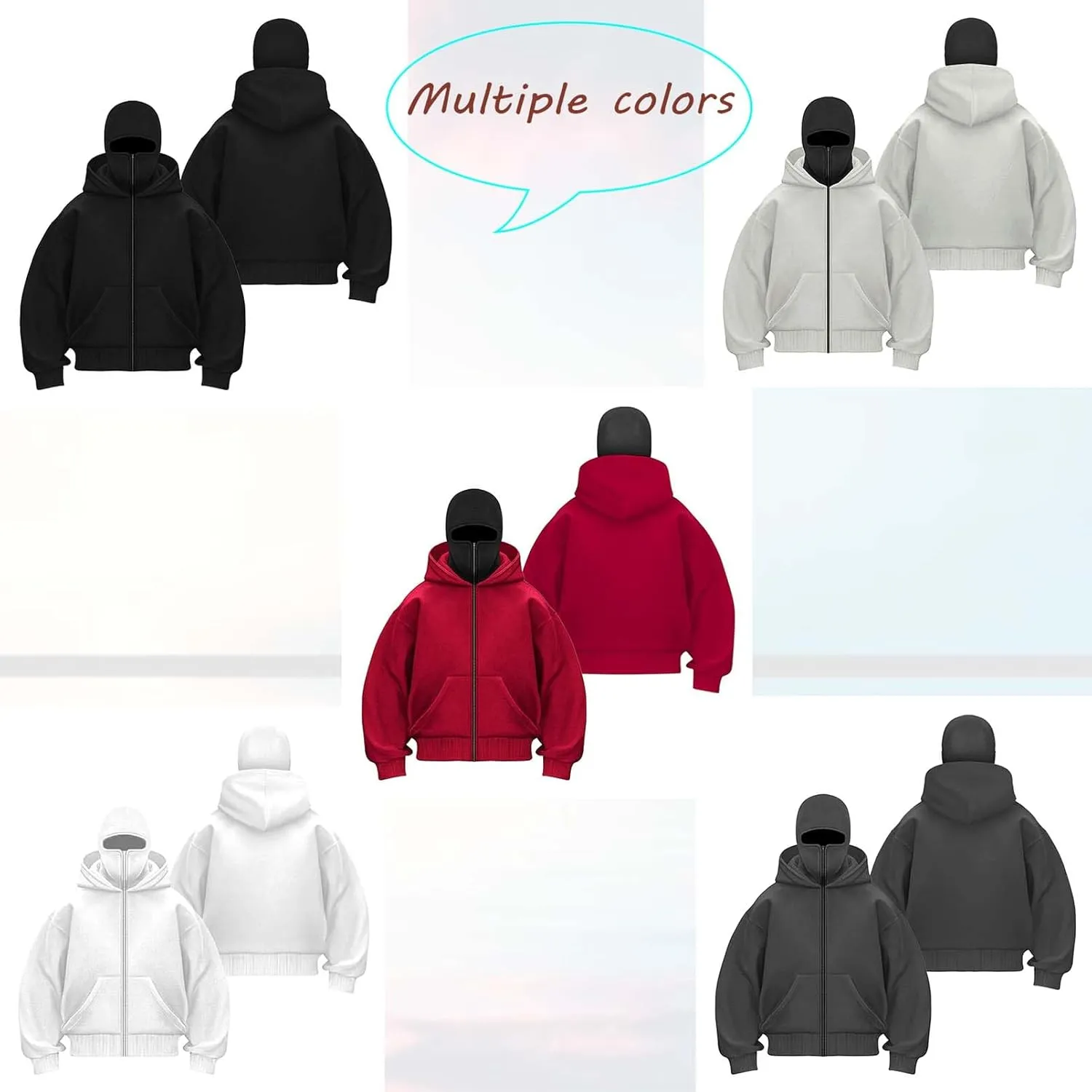 GTKRMXOB Pasamontañas con Capucha para Hombre Abrigo Activo para F.ai.r.y T.a.il Sudadera A Prueba De Viento Tops De Colores En 