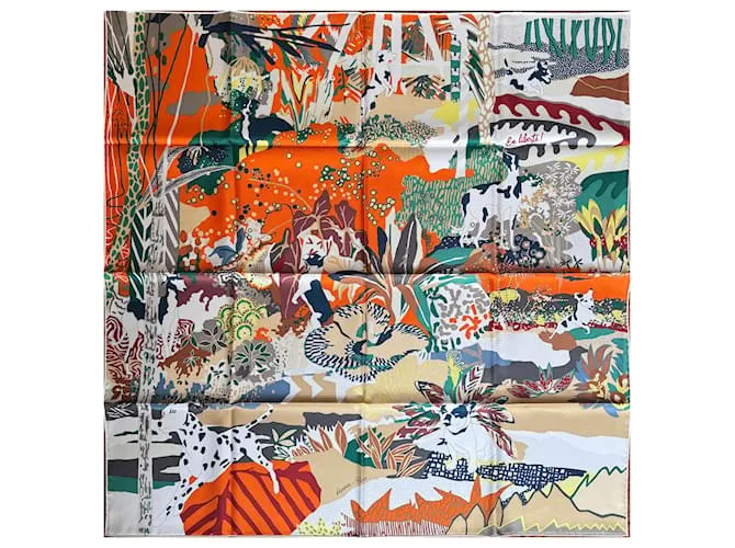 Hermès ¡En Libertad! Blanco Beige Verde Naranja 