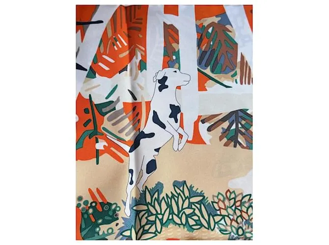 Hermès ¡En Libertad! Blanco Beige Verde Naranja 