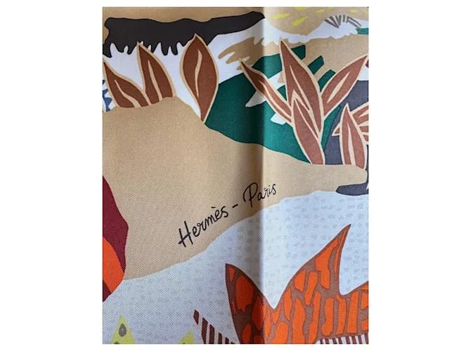 Hermès ¡En Libertad! Blanco Beige Verde Naranja 
