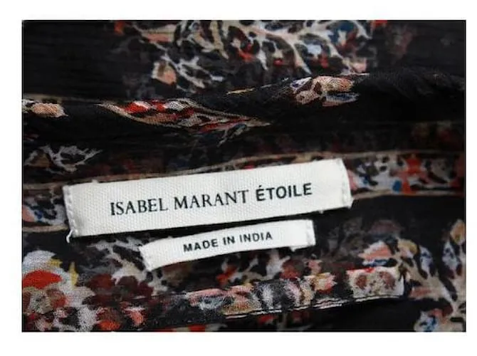Isabel Marant Etoile Vestido transparente de seda multicolor 