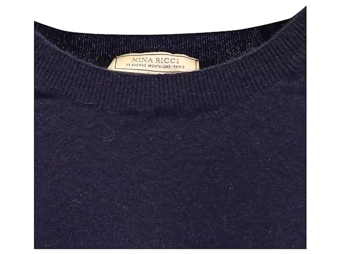 Jersey de punto con aberturas de Nina Ricci en cachemira azul marino 