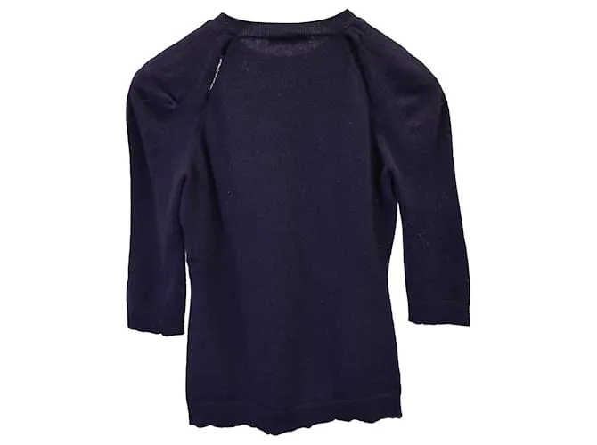 Jersey de punto con aberturas de Nina Ricci en cachemira azul marino 