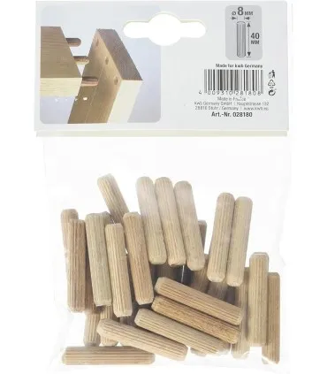 KWB ACC. ESPIGAS ESTRIADAS EN HAYA 8MM  40UDS.