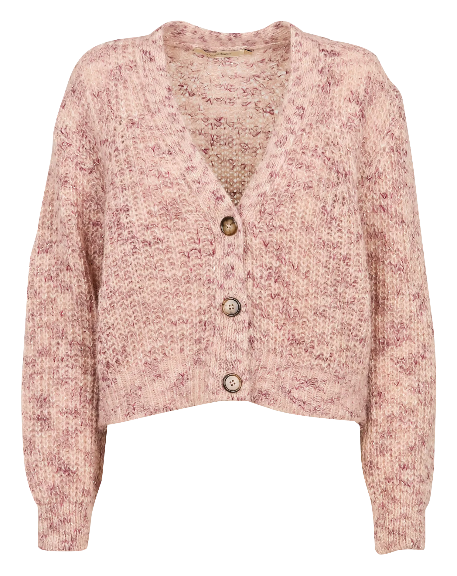 LA FEE MARABOUTEE Chaleco corto con cuello en V en beige